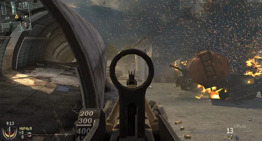 Szene aus IW4L mit einem explodierenden Tanklaster